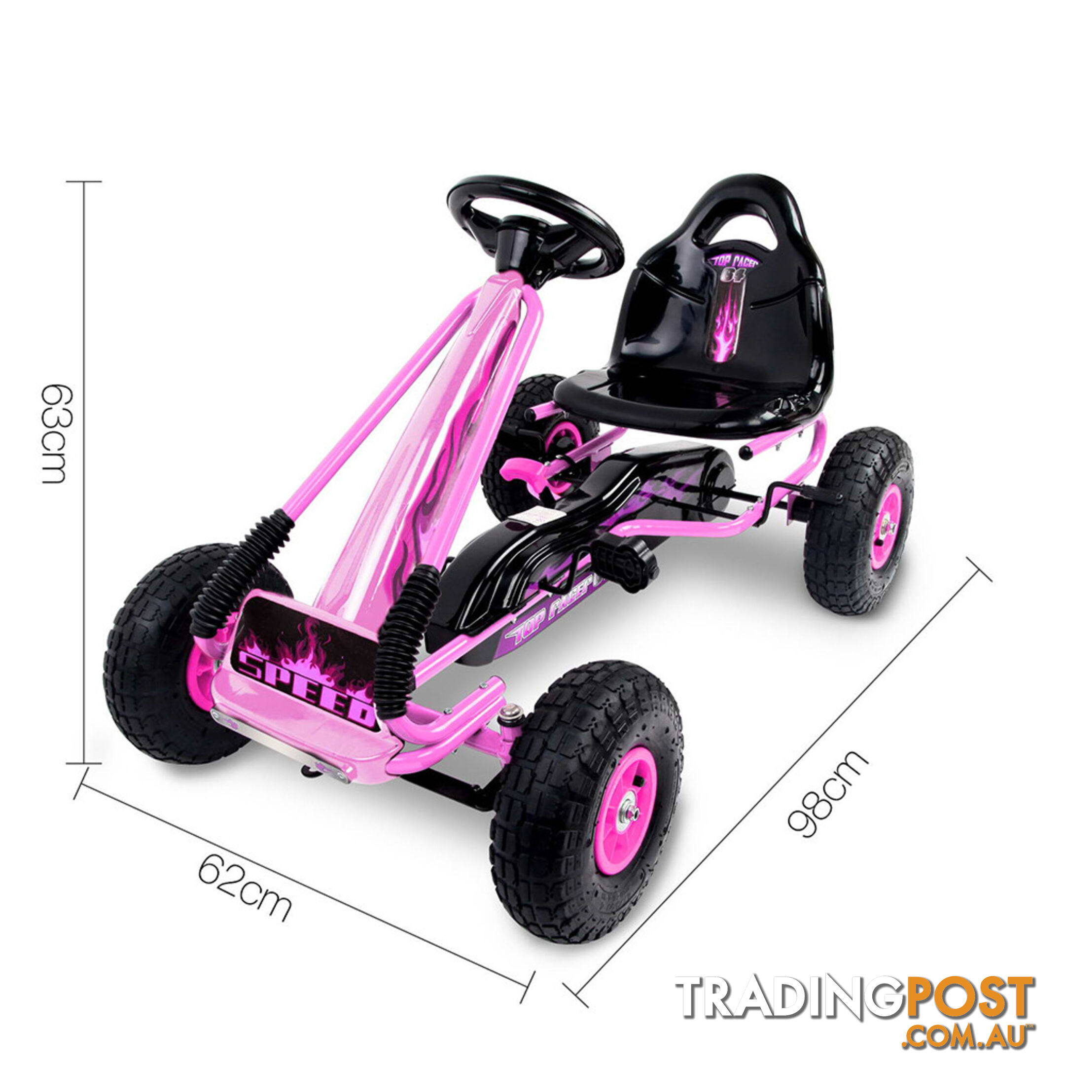 Kids Pedal Go Kart - Pink