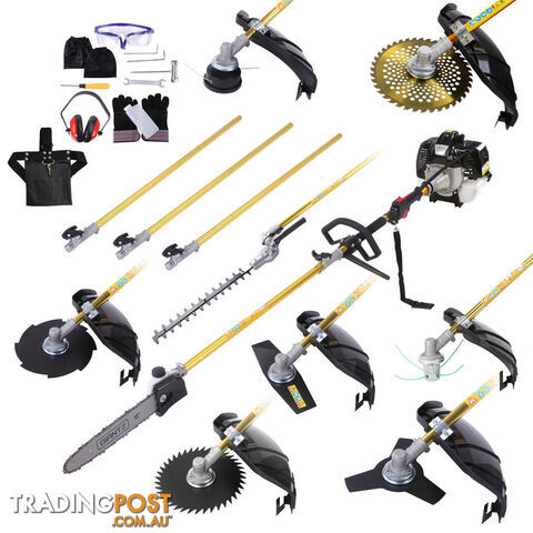 65cc 9 In 1 Petrol Pole Chainsaw Hedge Trimmer Whipper Snipper Pruner