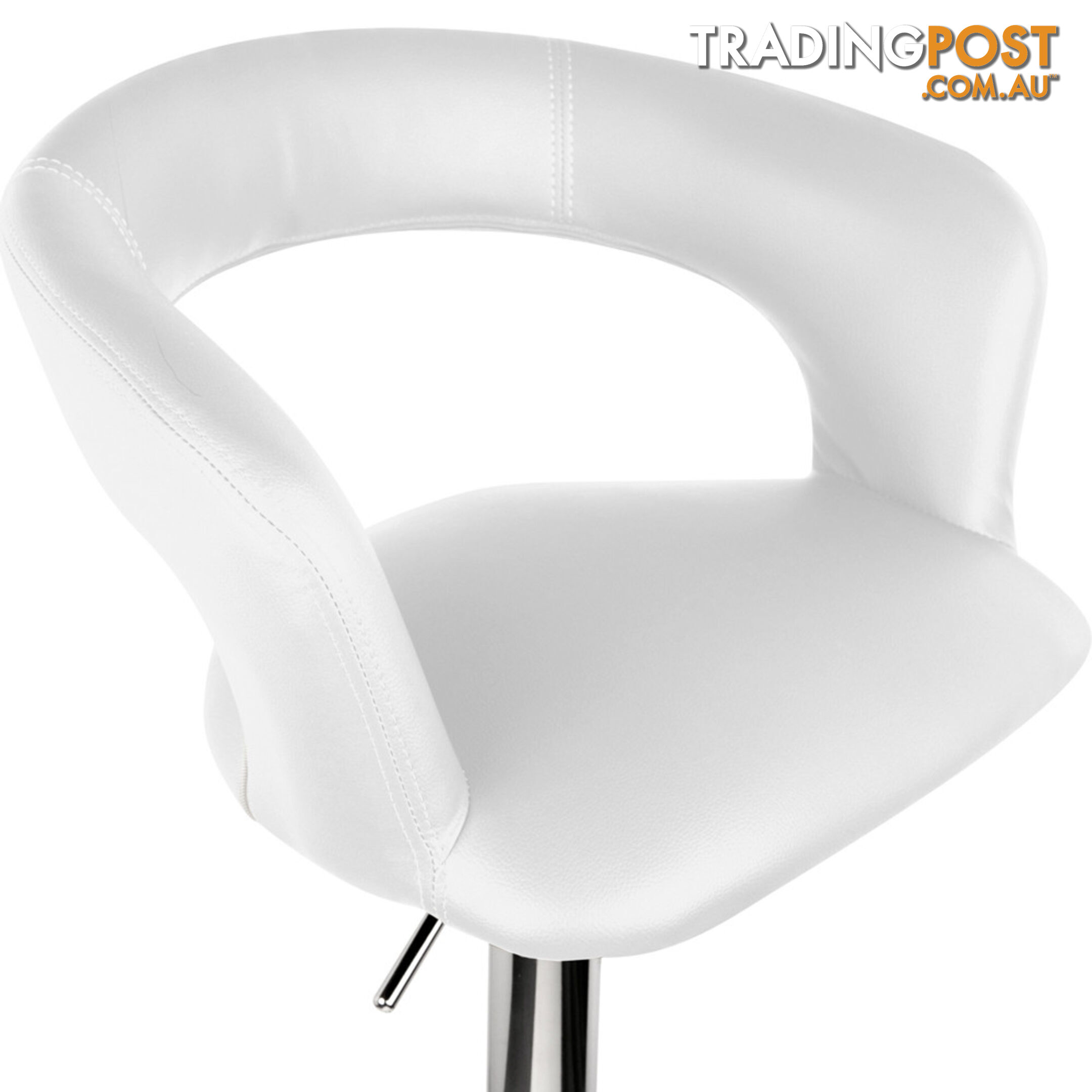 Set of 2 PU Leather Kitchen Bar Stool White