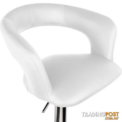 Set of 2 PU Leather Kitchen Bar Stool White