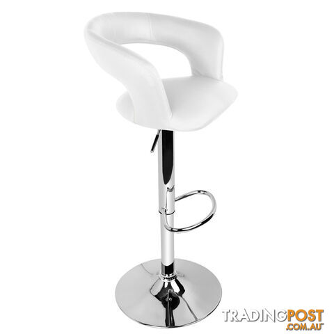 Set of 2 PU Leather Kitchen Bar Stool White