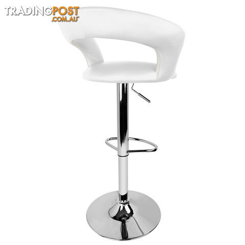 Set of 2 PU Leather Kitchen Bar Stool White