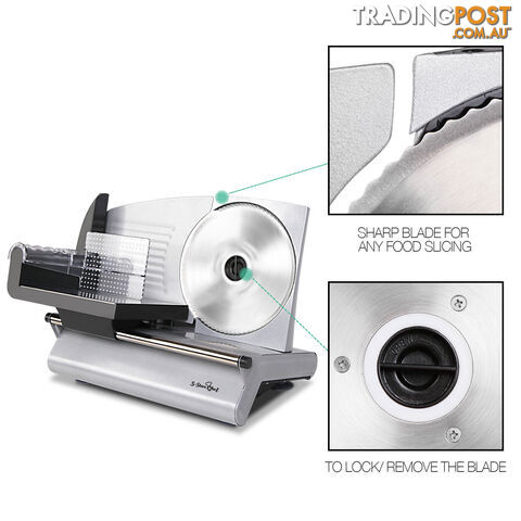 150W Meat Slicer with Stainless Steel Blade - Silver - photo 3 of 10