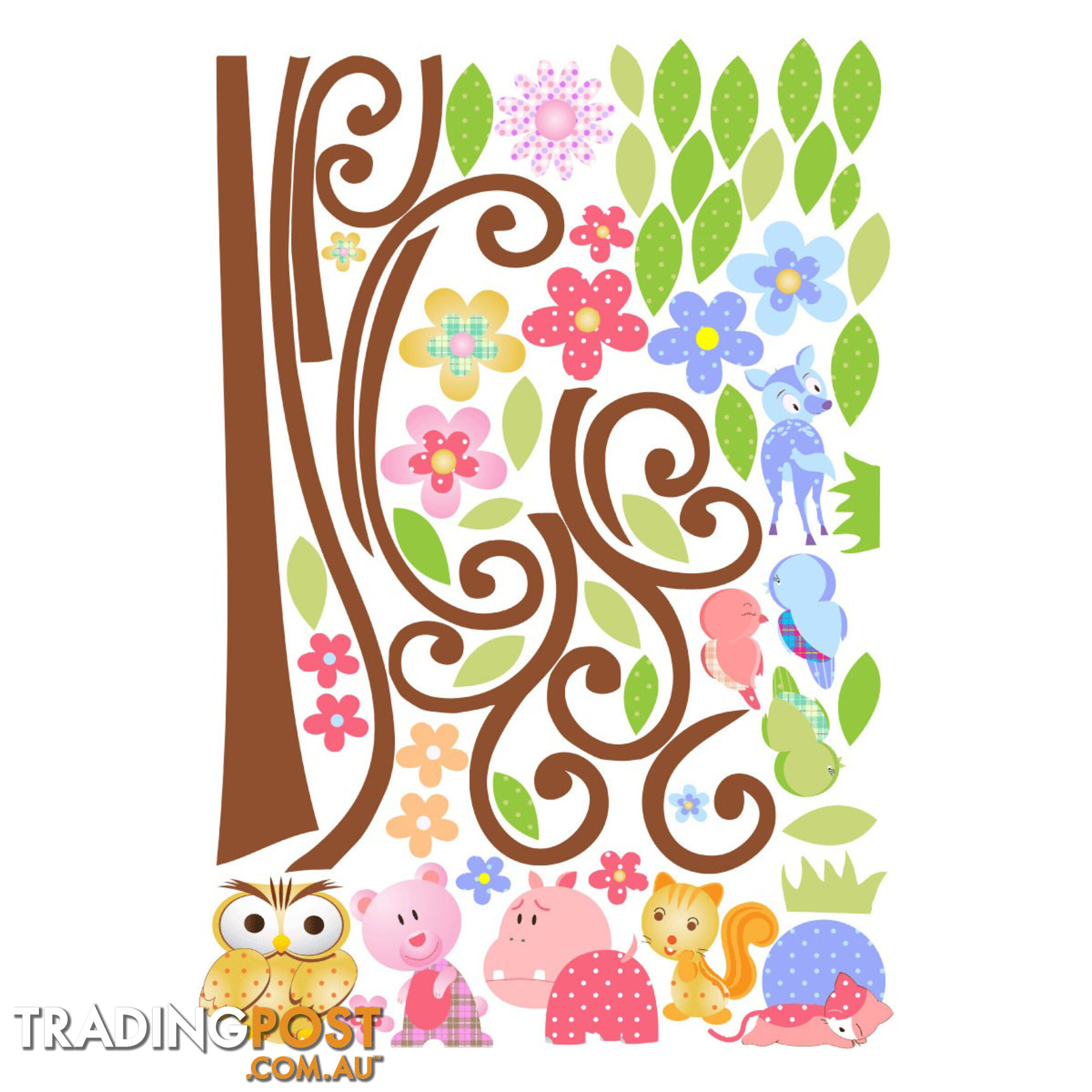 Tree with Cute Animals Wall Stickers - Totally Movable