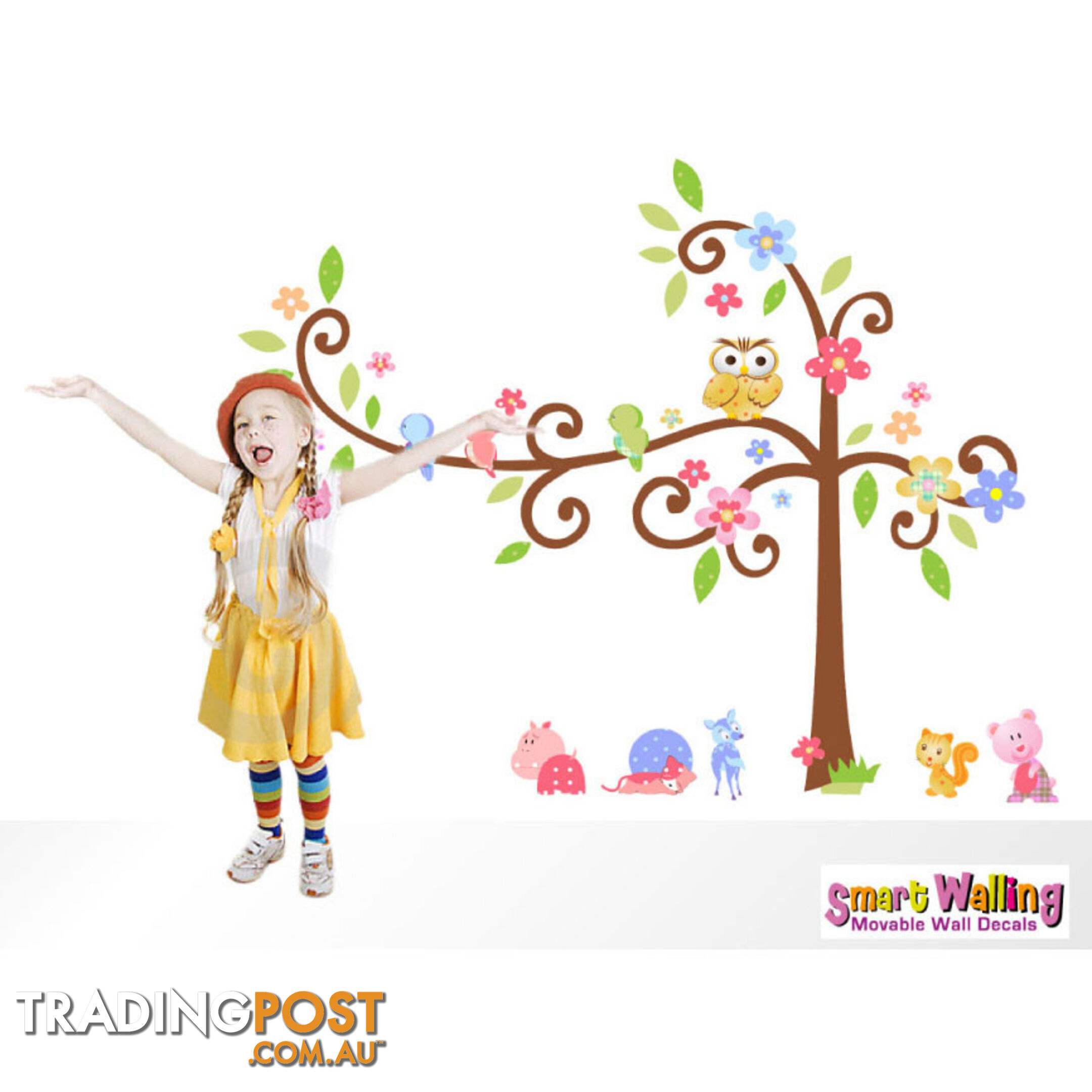 Tree with Cute Animals Wall Stickers - Totally Movable