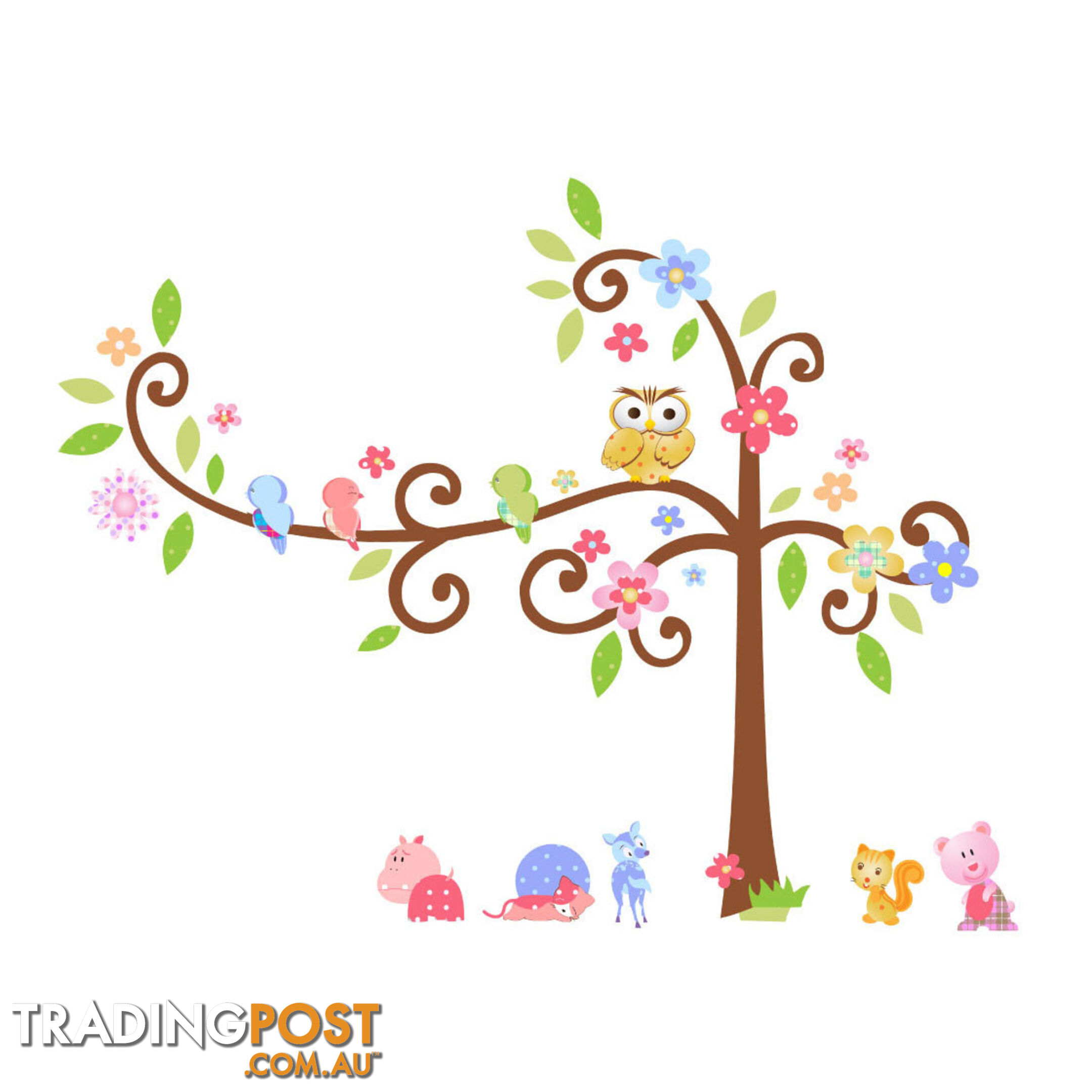 Tree with Cute Animals Wall Stickers - Totally Movable