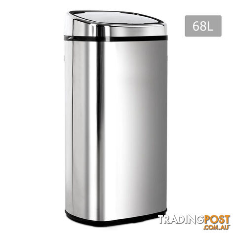 Stainless Steel Pedal  2 Compartments  Rubbish Bin 60L