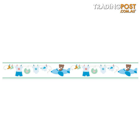 Boys Blue Bears Wall Border Stickers - Totally Movable