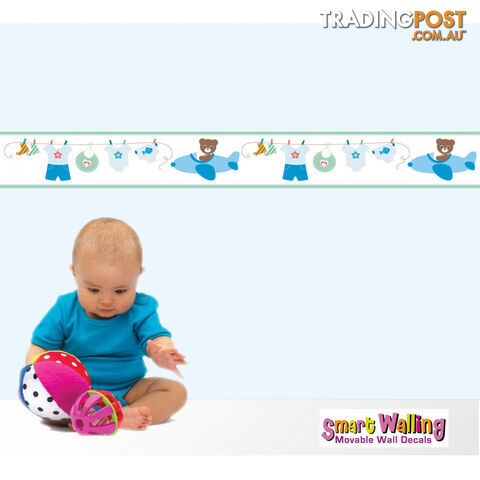 Boys Blue Bears Wall Border Stickers - Totally Movable