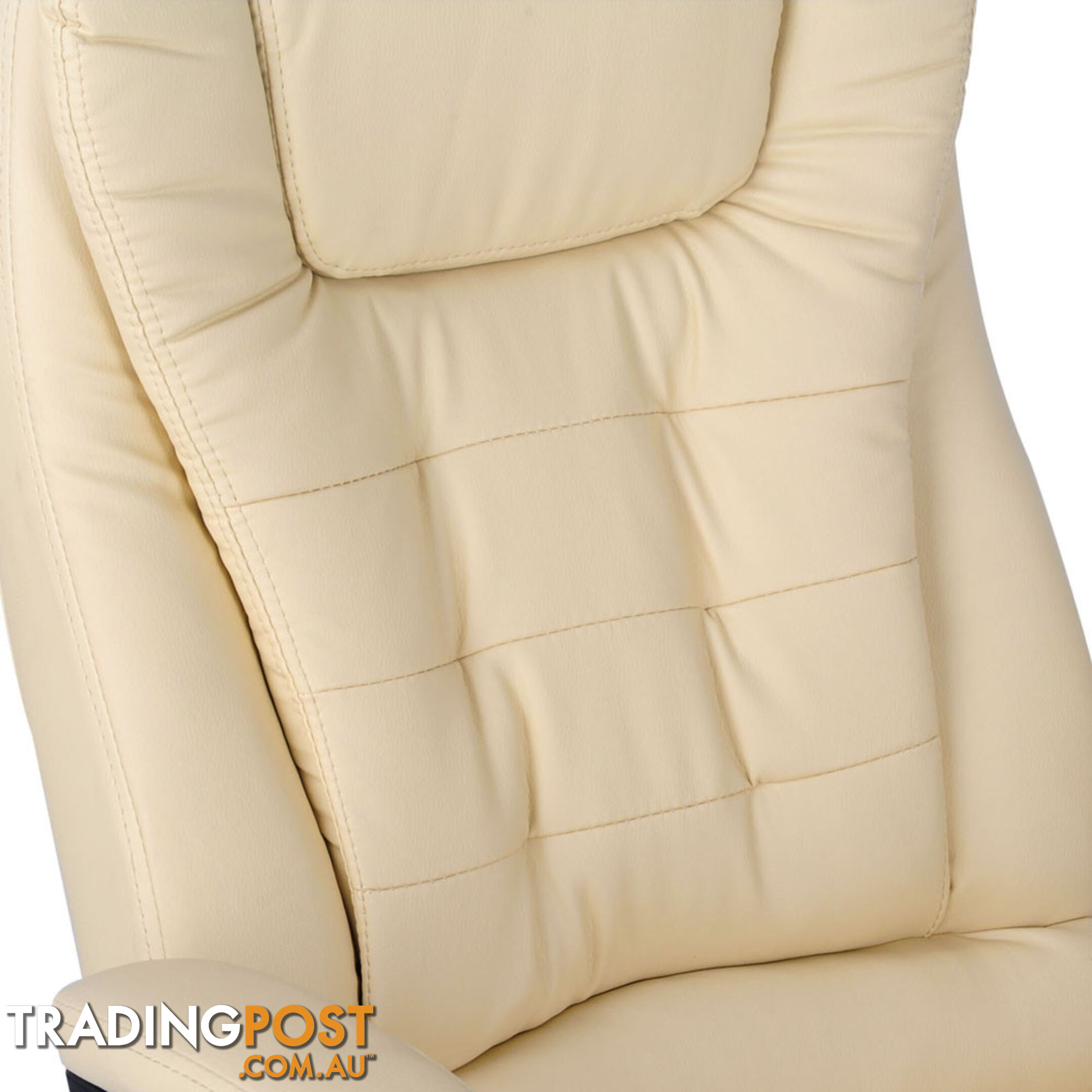 8 Point Massage Executive PU Leather Office Computer Chair Beige