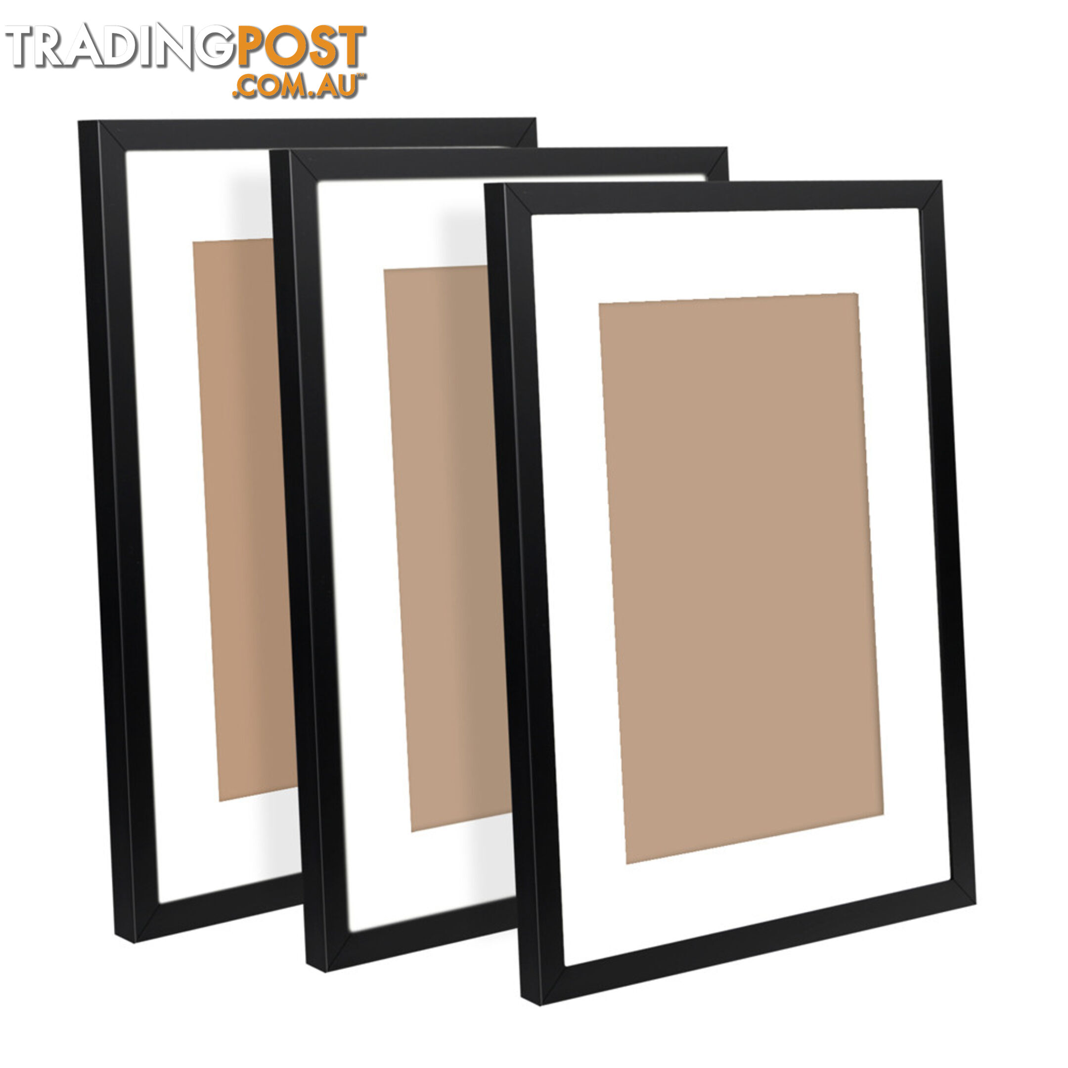 3 pcs Photo Frames Set Wall Black