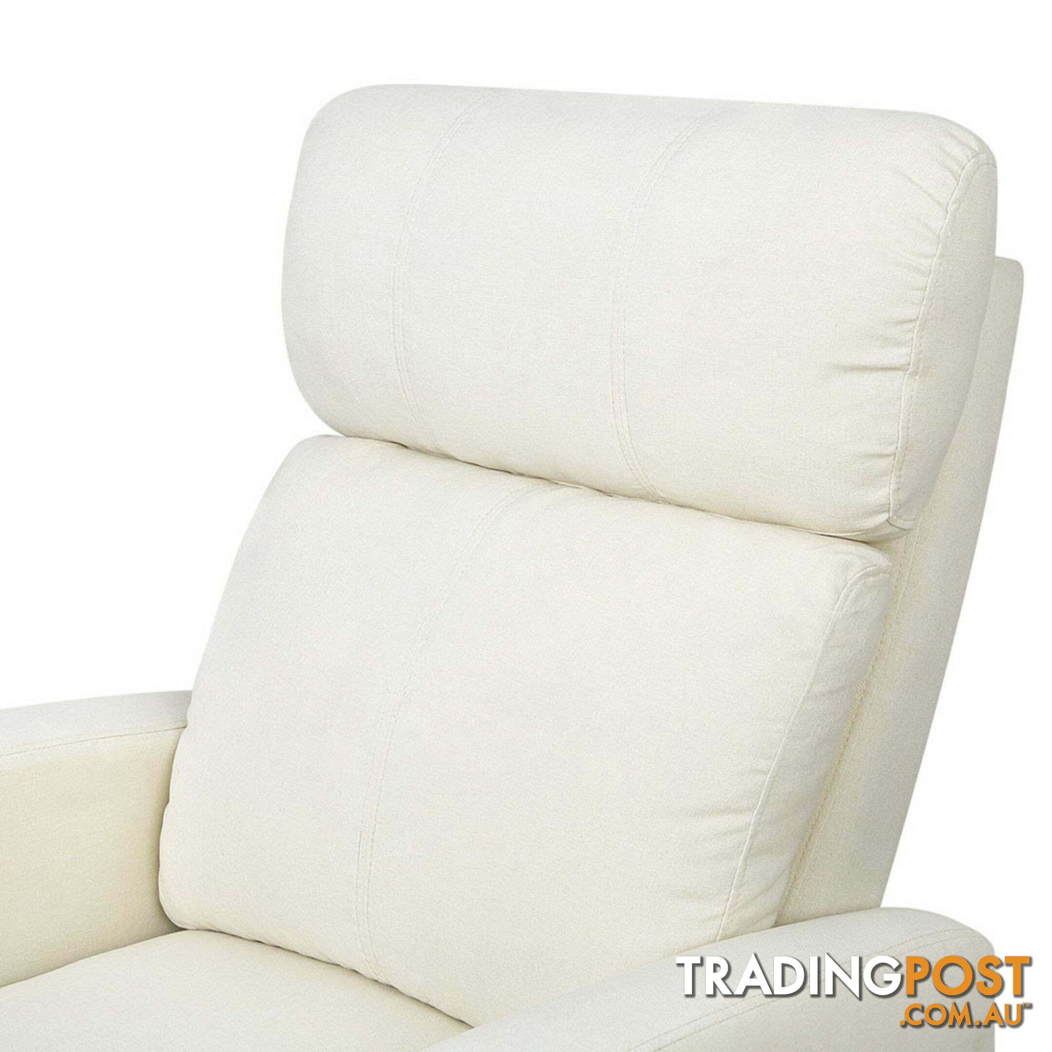 Linen Fabric Armchair Recliner - Beige