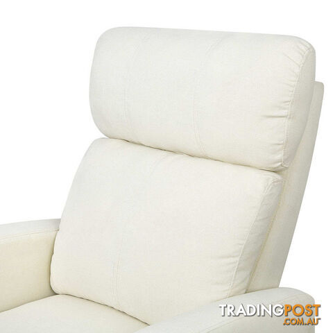 Linen Fabric Armchair Recliner - Beige