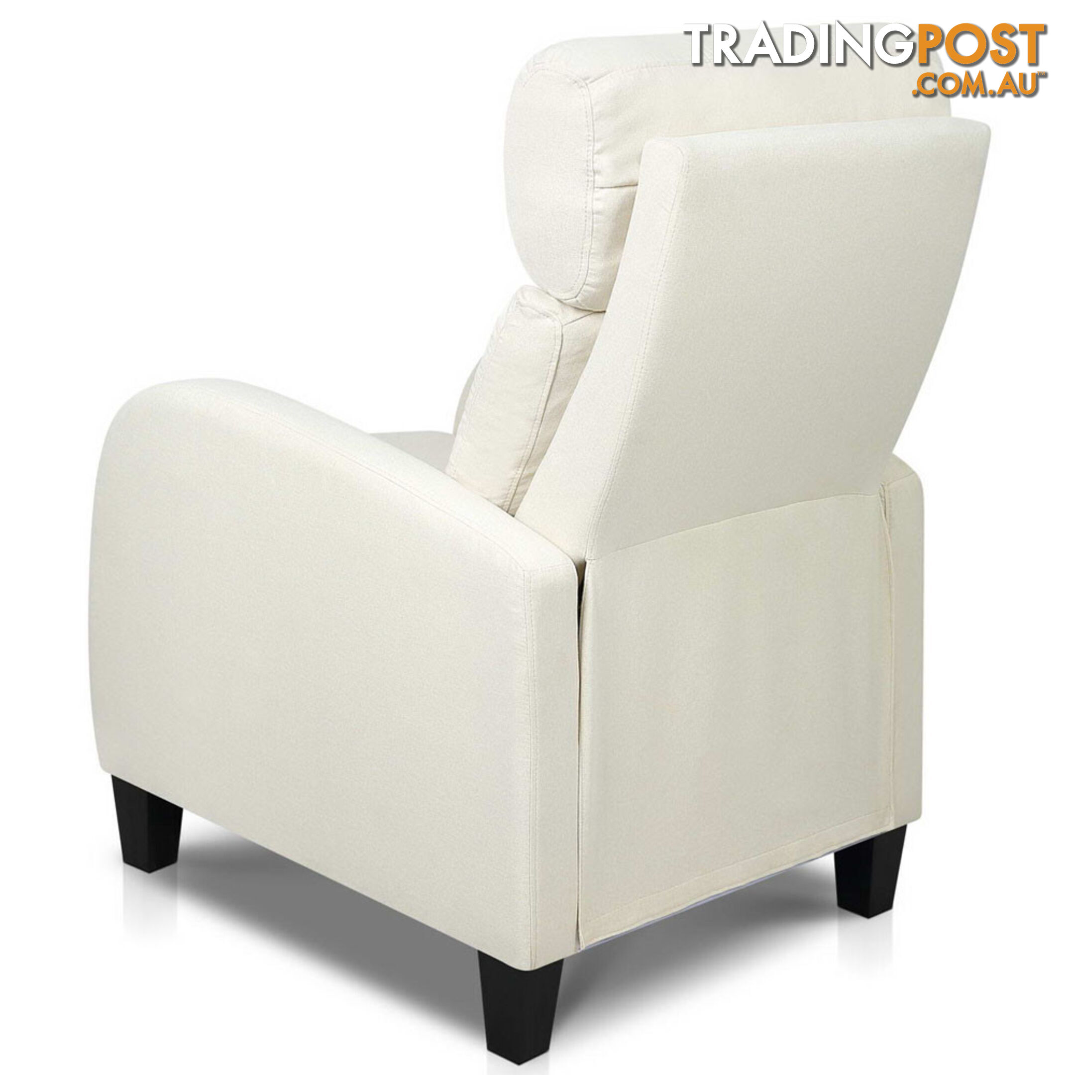 Linen Fabric Armchair Recliner - Beige