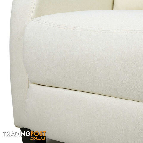 Linen Fabric Armchair Recliner - Beige