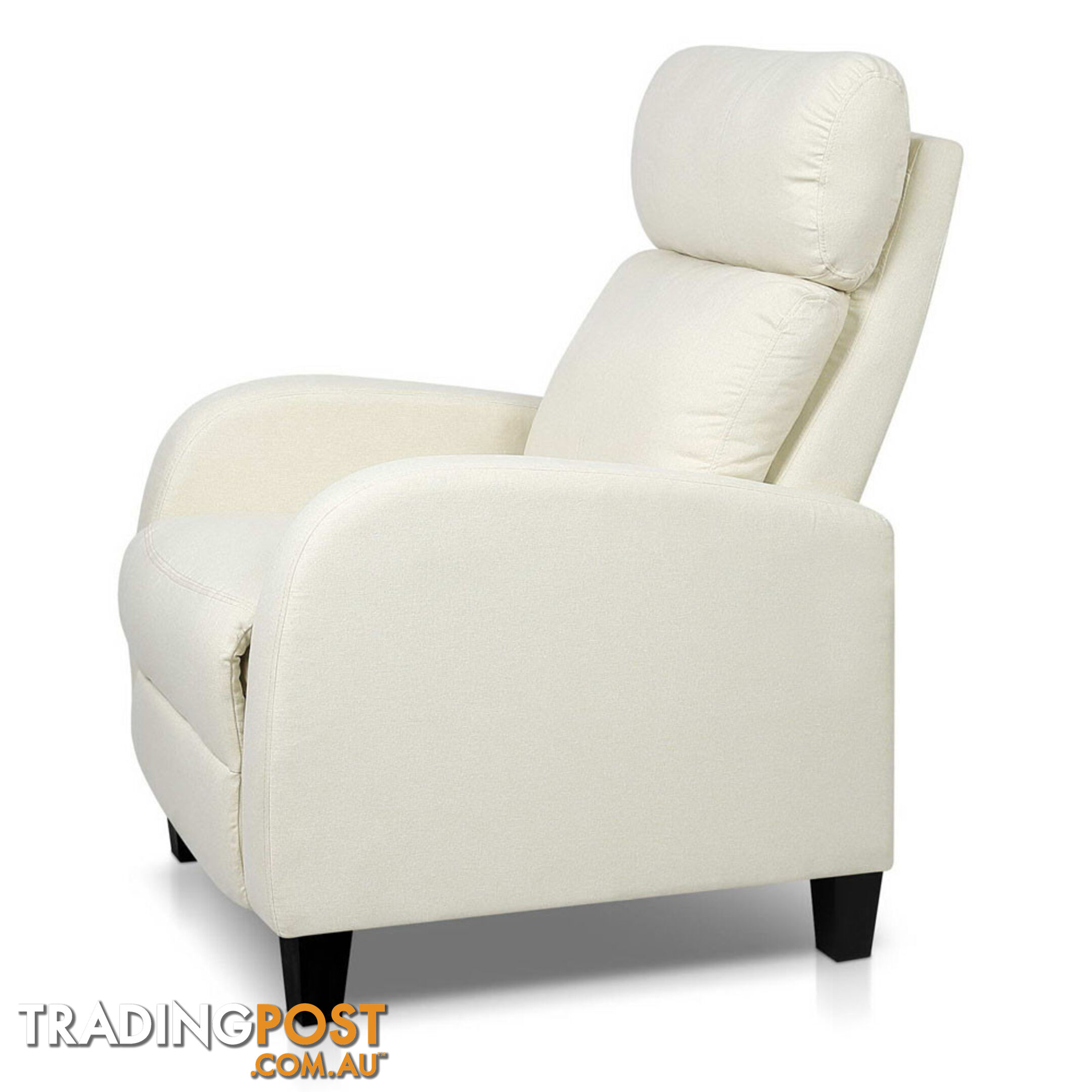 Linen Fabric Armchair Recliner - Beige