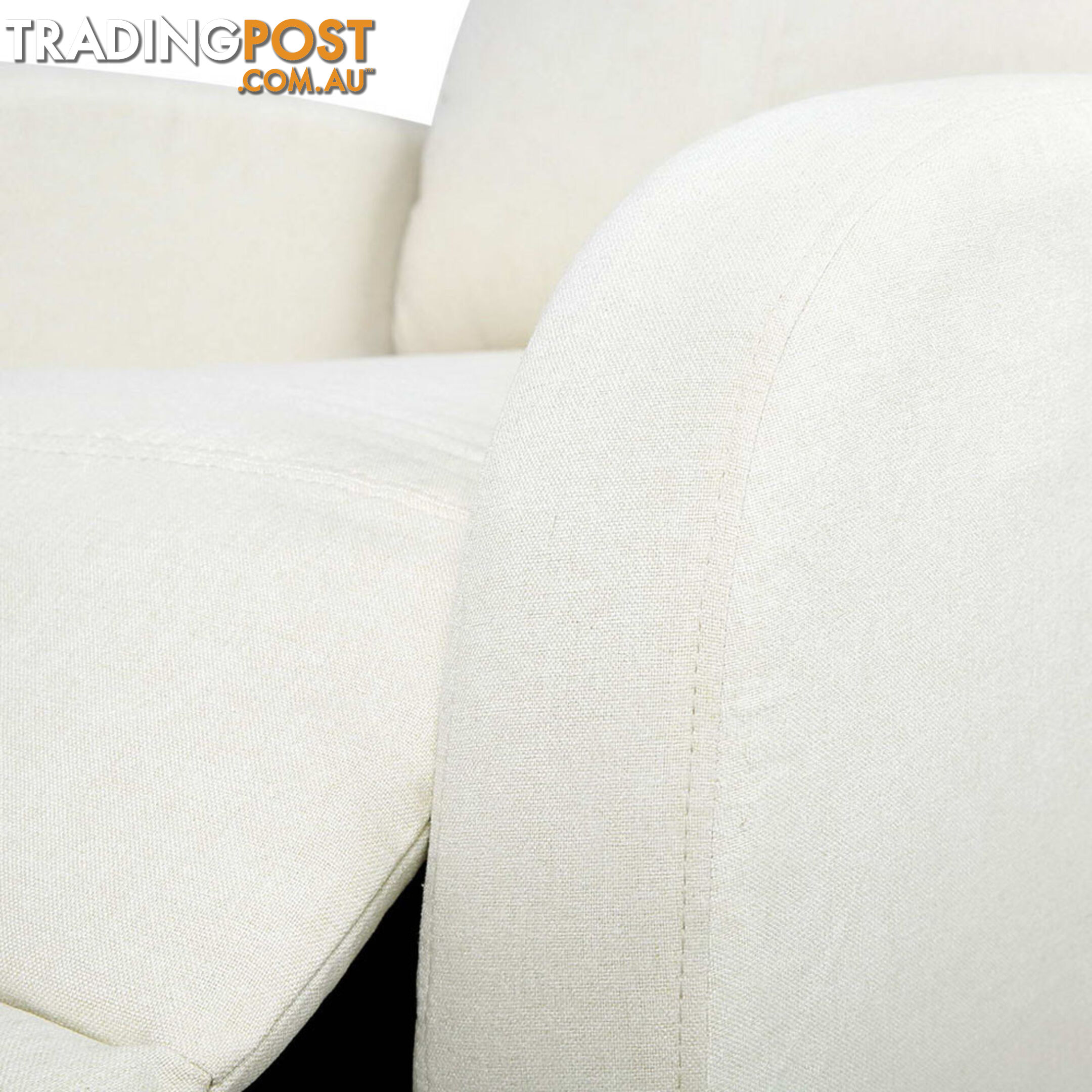 Linen Fabric Armchair Recliner - Beige