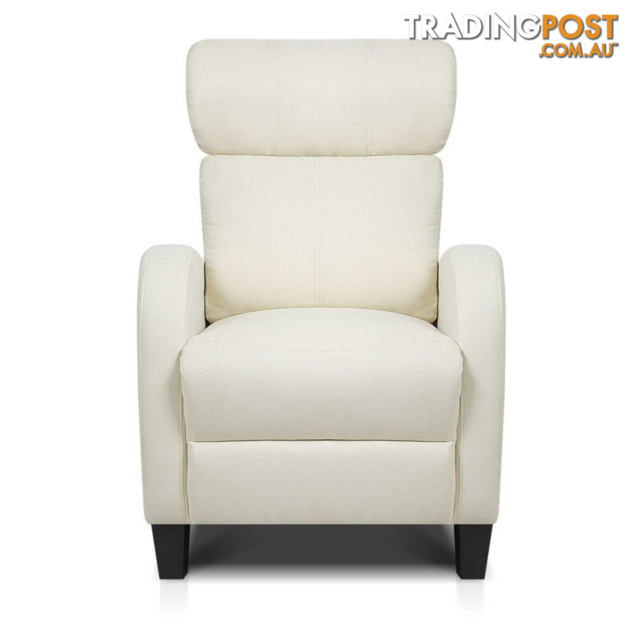 Linen Fabric Armchair Recliner - Beige