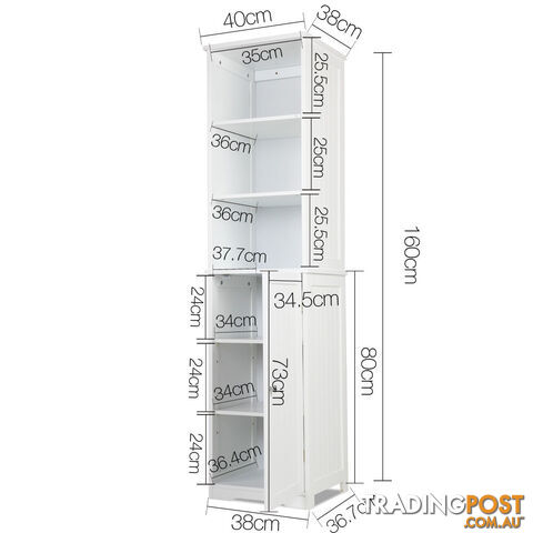 6 Tier Storage Cabinet - White