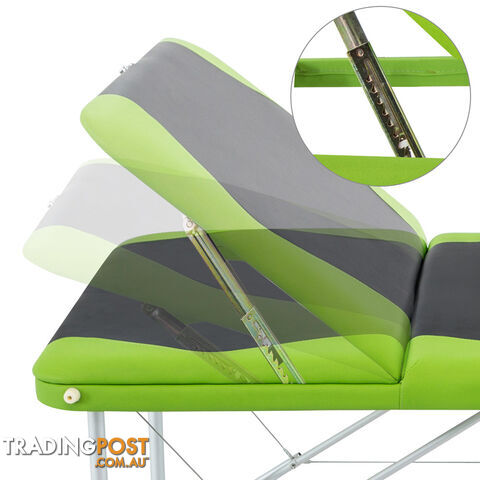 Aluminium Massage Table 3 Fold Green Black