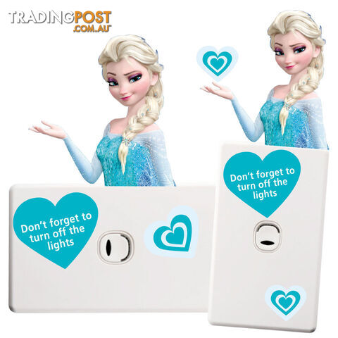 Frozen Elsa Light Switch Wall Sticker - Totally Movable