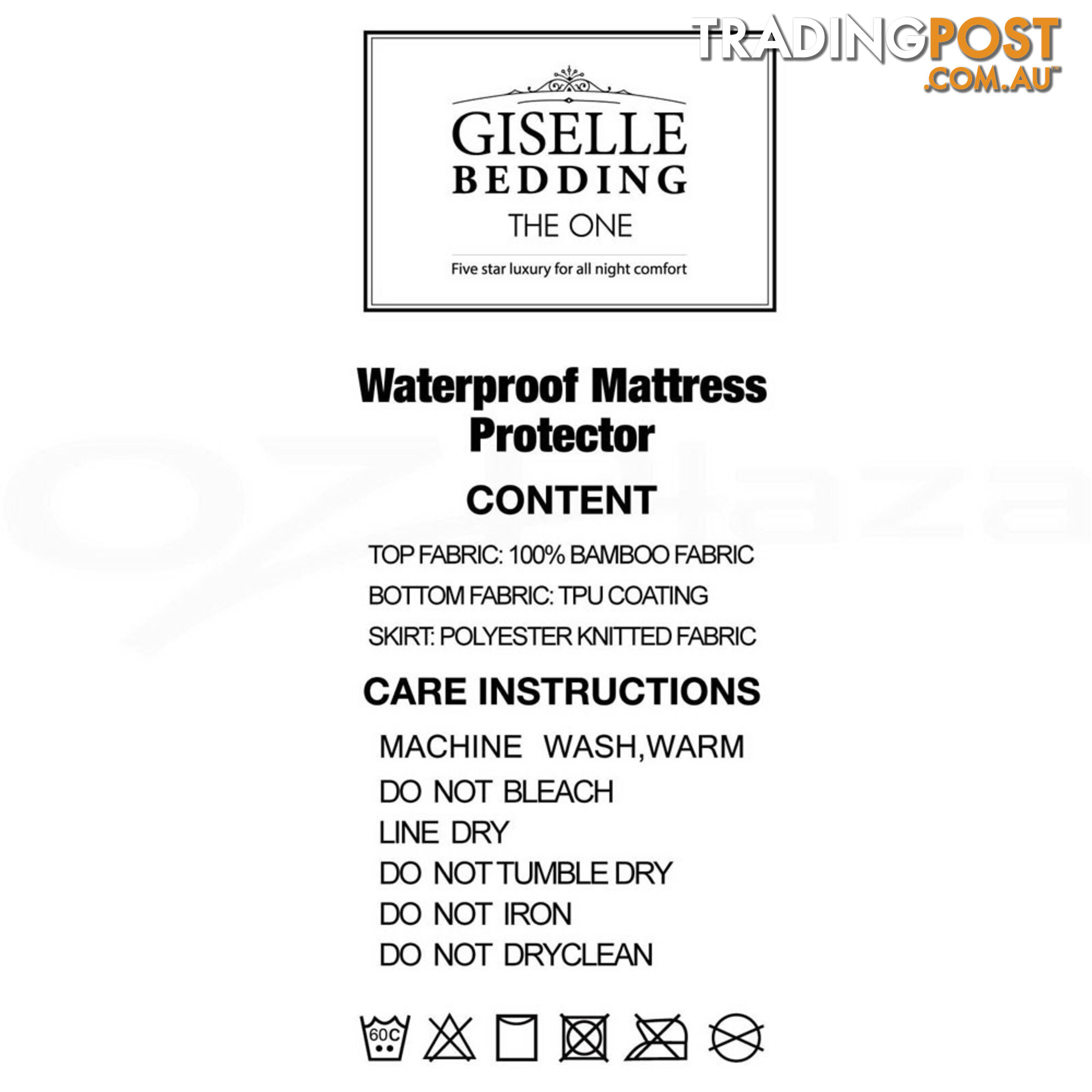 Waterproof Bamboo Mattress Protector - Single