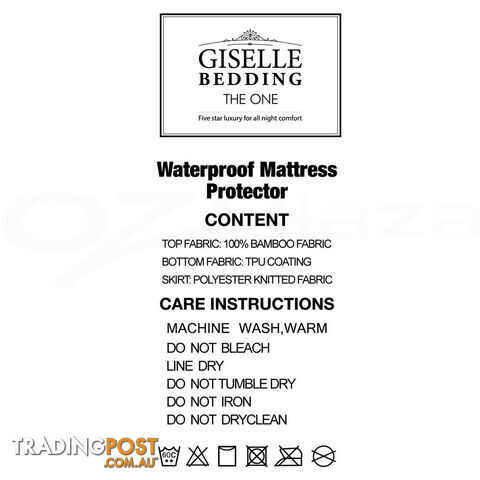 Waterproof Bamboo Mattress Protector - Single