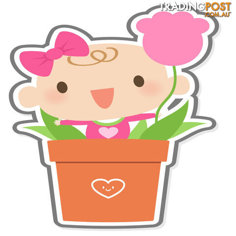 Flowerpot Girl Wall Stickers - Totally Movable