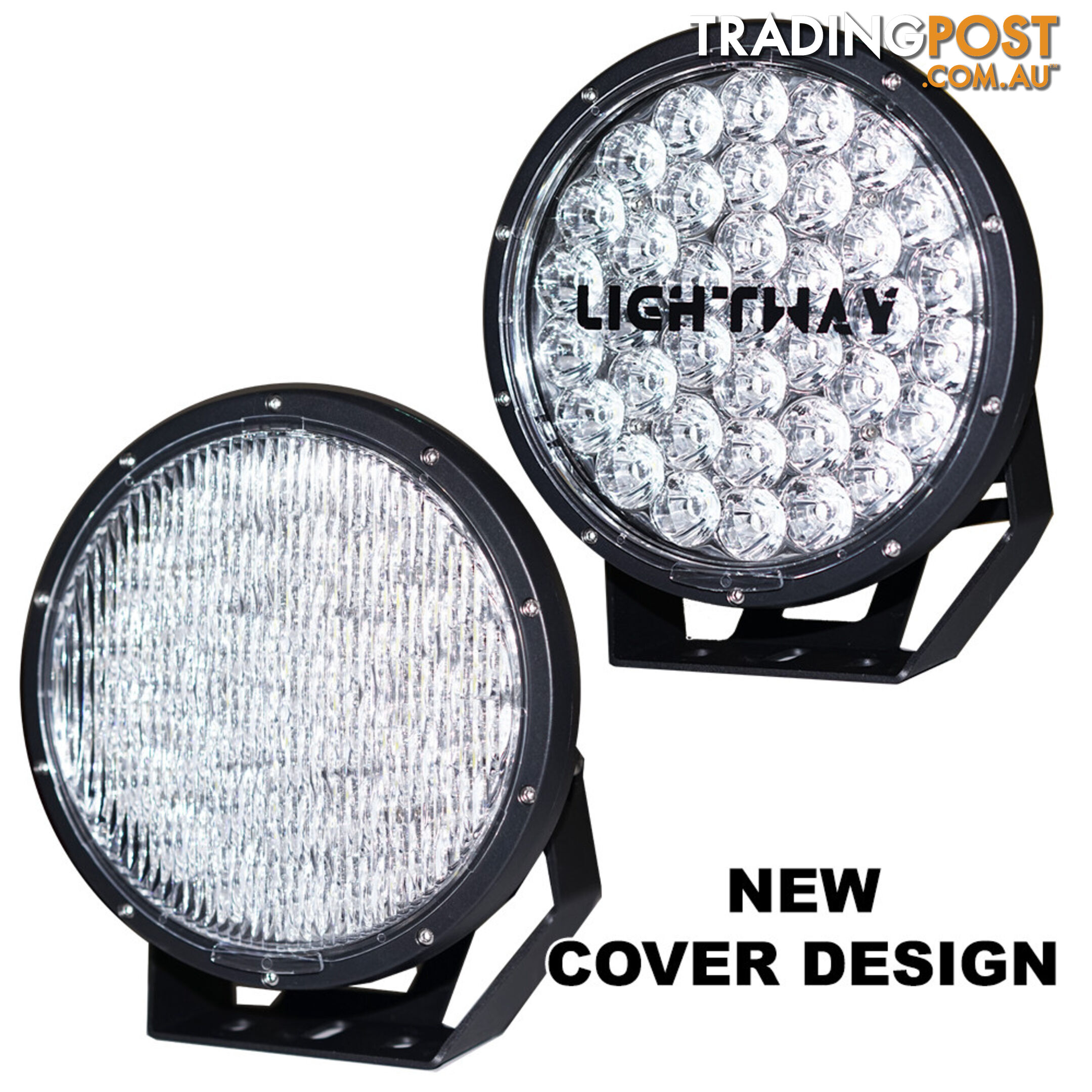 Pair 9inch 370w Cree LED Driving Light Black Spotlight Offroad HID 4x4 ATV