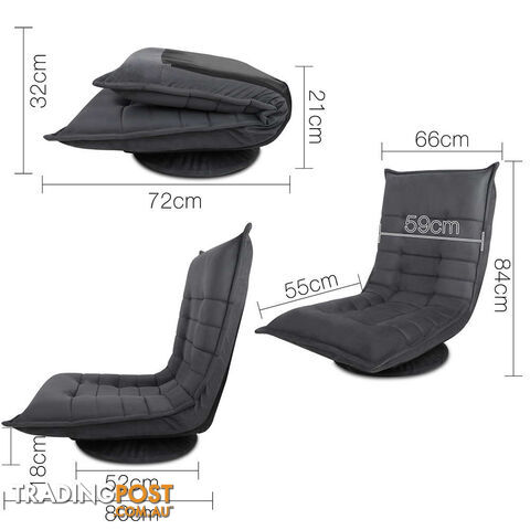 Single Size Lounge Chair with Arms  Grey