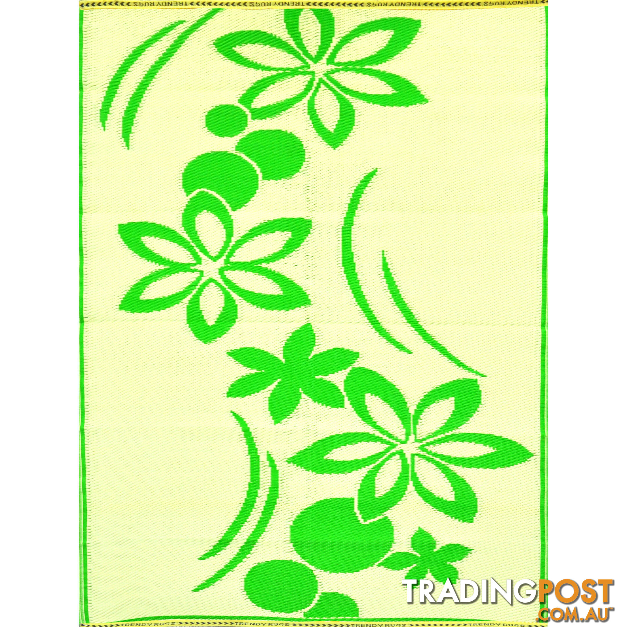 Flower Rug Green & Cream 150x240cm