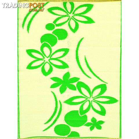 Flower Rug Green & Cream 150x240cm