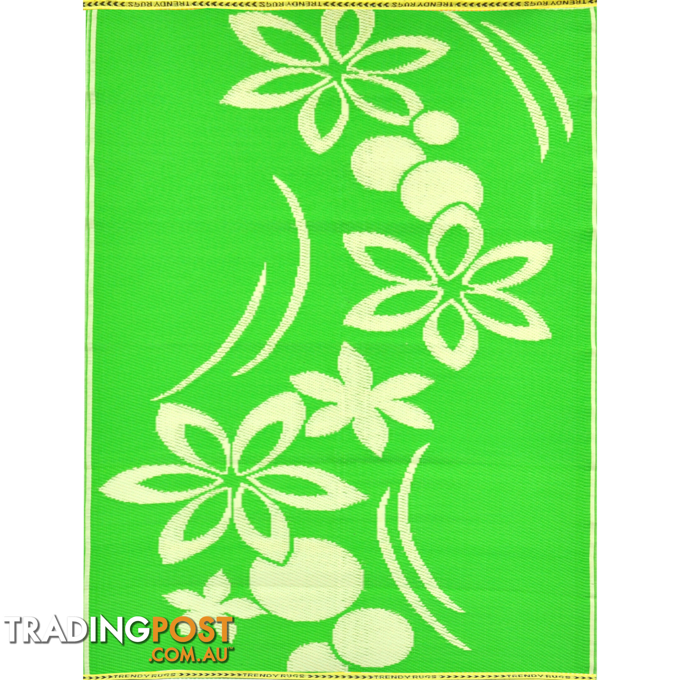 Flower Rug Green & Cream 150x240cm