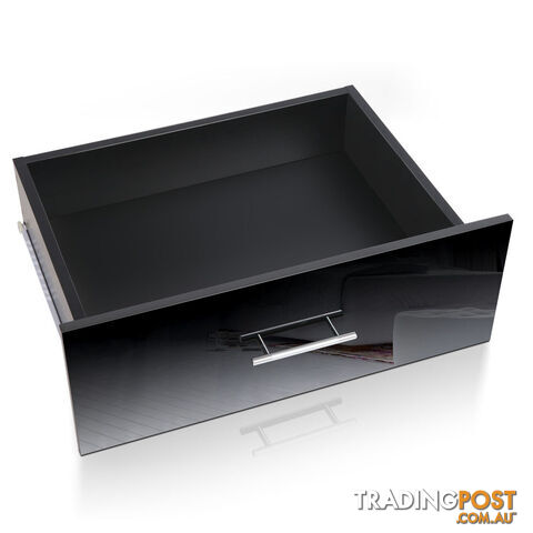 Glossy Bedside Table - Black