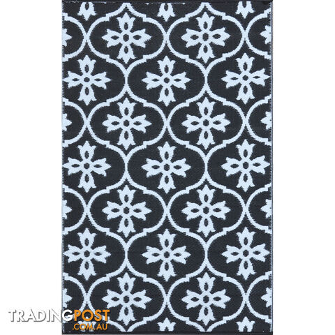 Moroccan Tile Reversable Rug Black & White 150x210cm