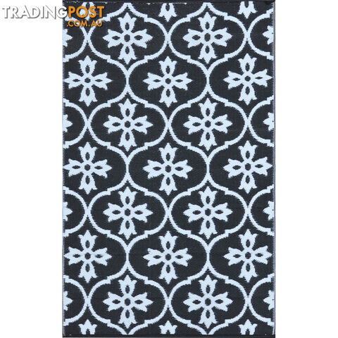 Moroccan Tile Reversable Rug Black & White 150x210cm