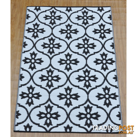 Moroccan Tile Reversable Rug Black & White 150x210cm - photo 3 of 7