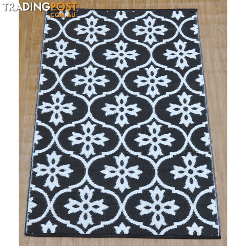 Moroccan Tile Reversable Rug Black & White 150x210cm - photo 4 of 7