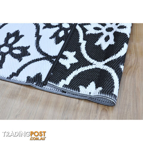 Moroccan Tile Reversable Rug Black & White 150x210cm - photo 5 of 7
