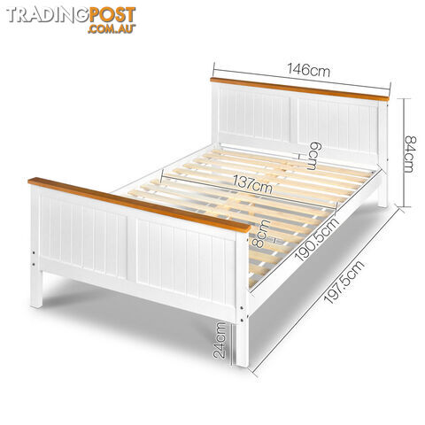 Pine Wood Double Bed Frame