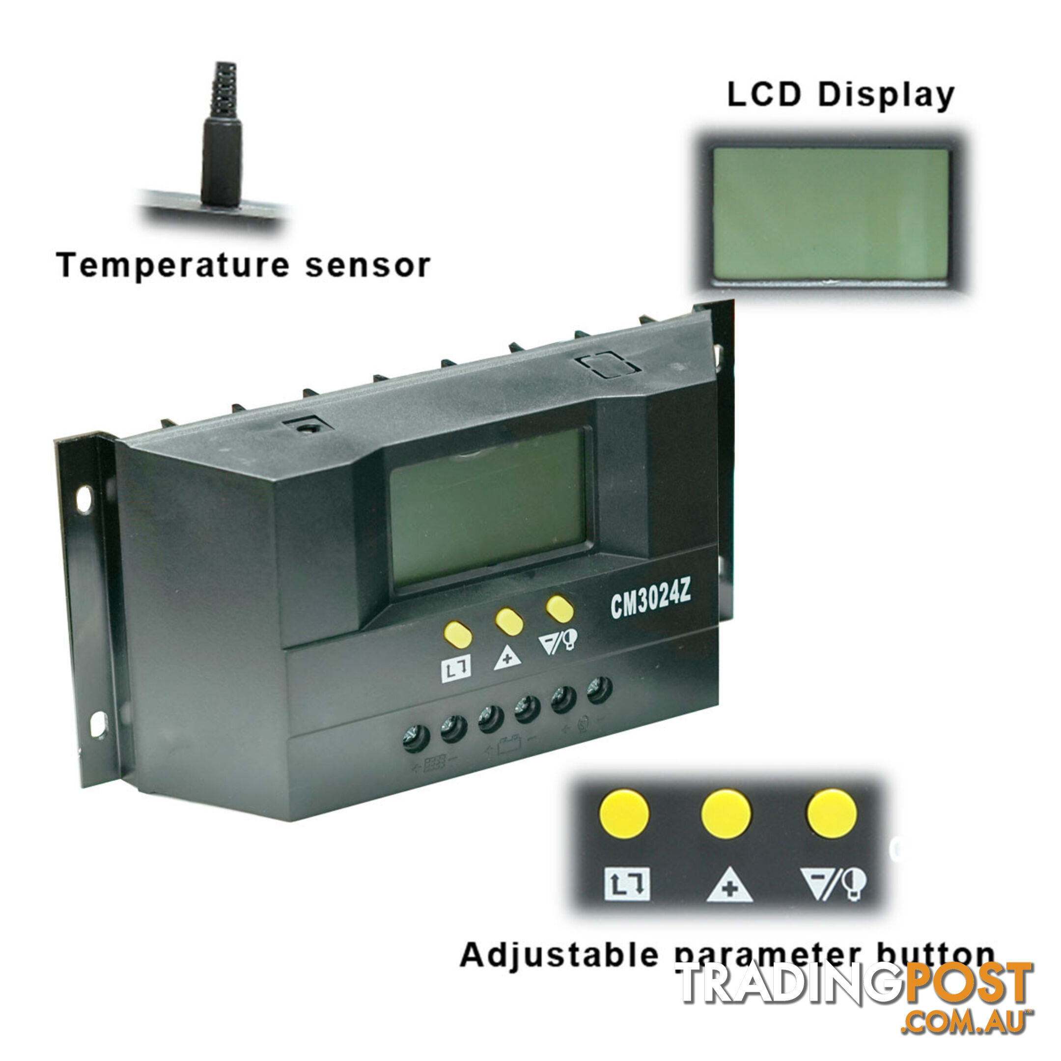 30A 12V-24V LCD Display PWM Solar Panel Regulator Charge Controller Battery Auto