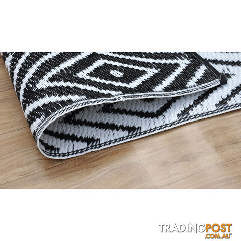 Diamond Reversable Rug Black & White 120x180cm