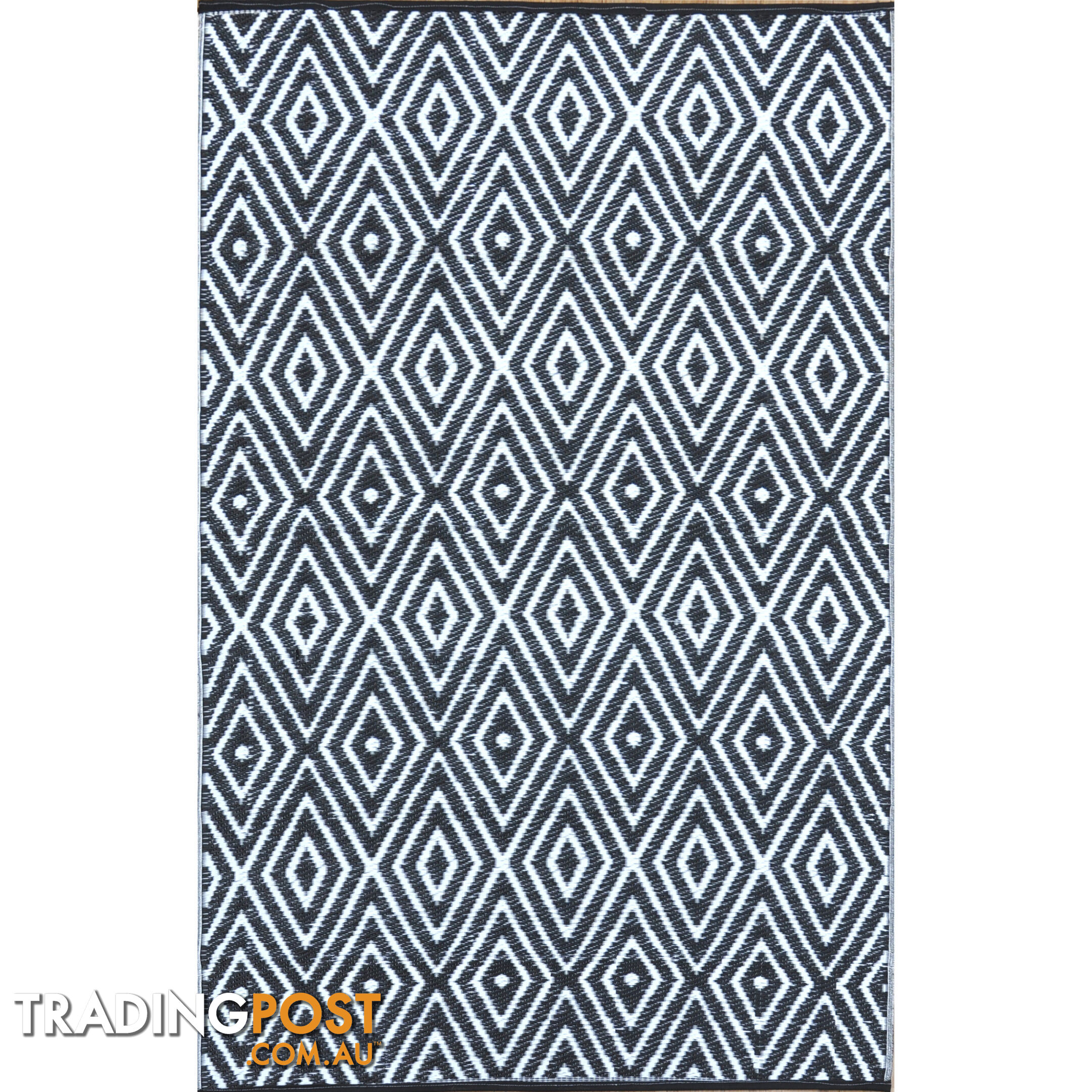 Diamond Reversable Rug Black & White 120x180cm