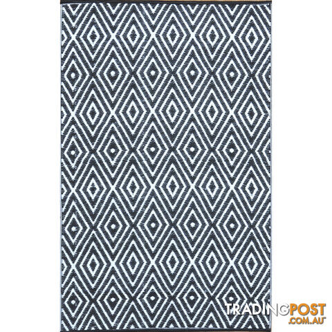 Diamond Reversable Rug Black & White 120x180cm