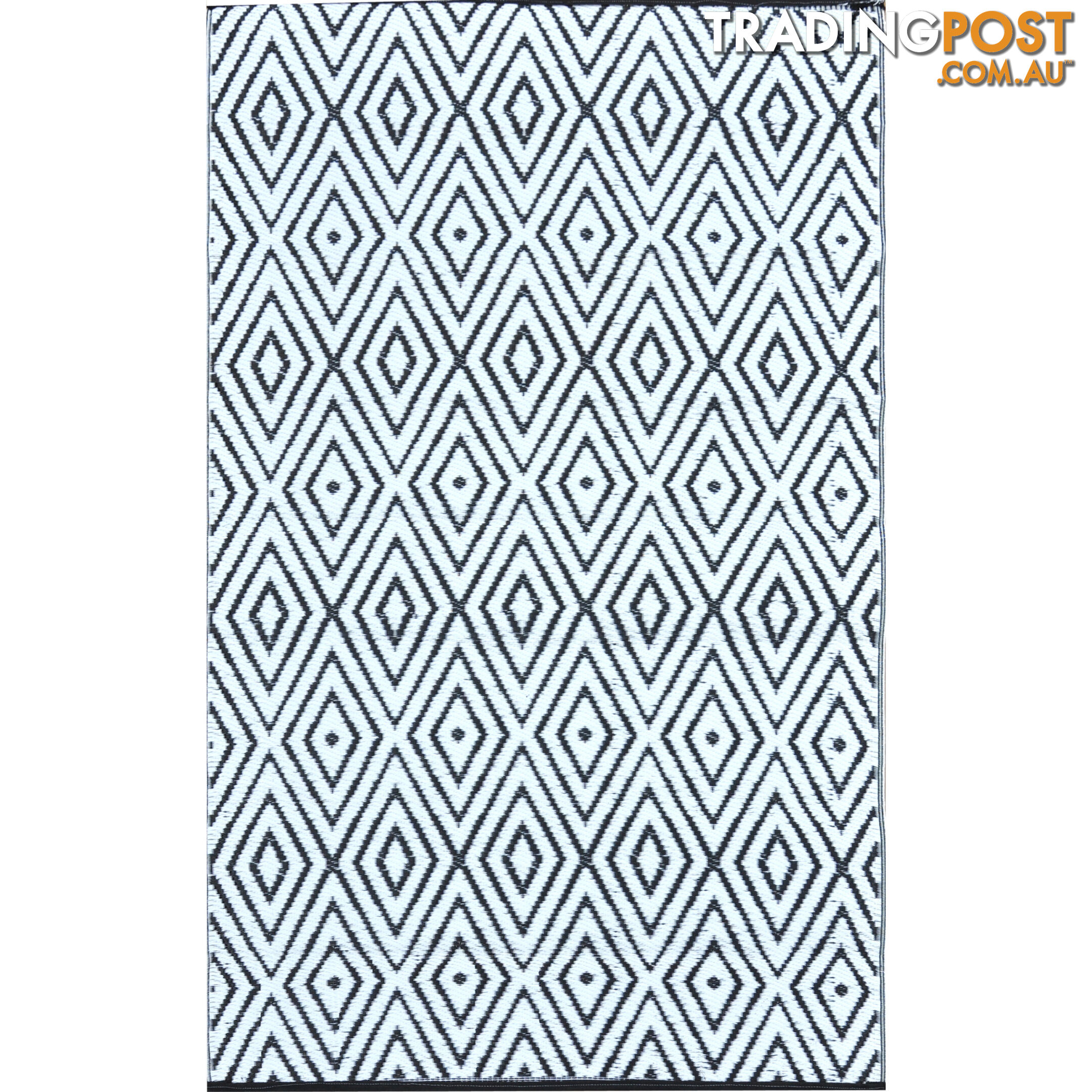 Diamond Reversable Rug Black & White 120x180cm