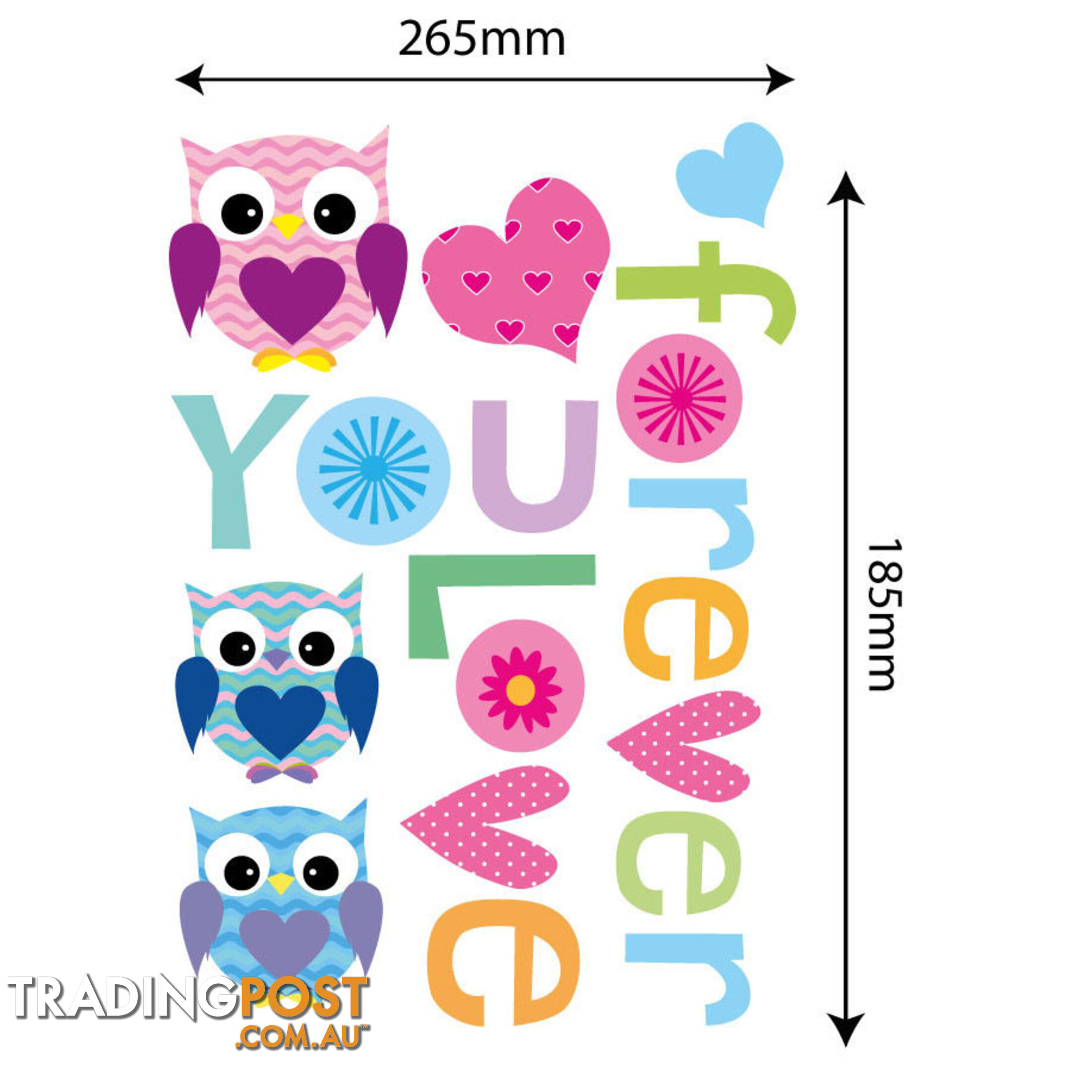 Medium Size Love Forever Owls Wall Sticker - Totally Movable