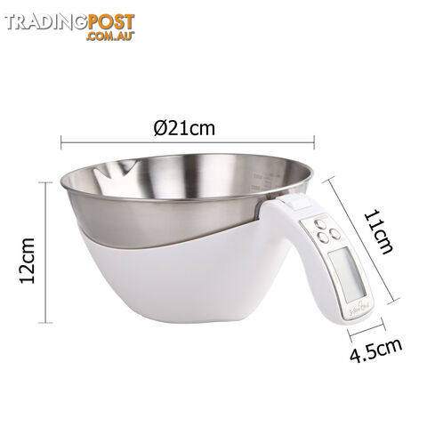 LCD Display Electronic Kitchen Scale Food Measuring Bowl