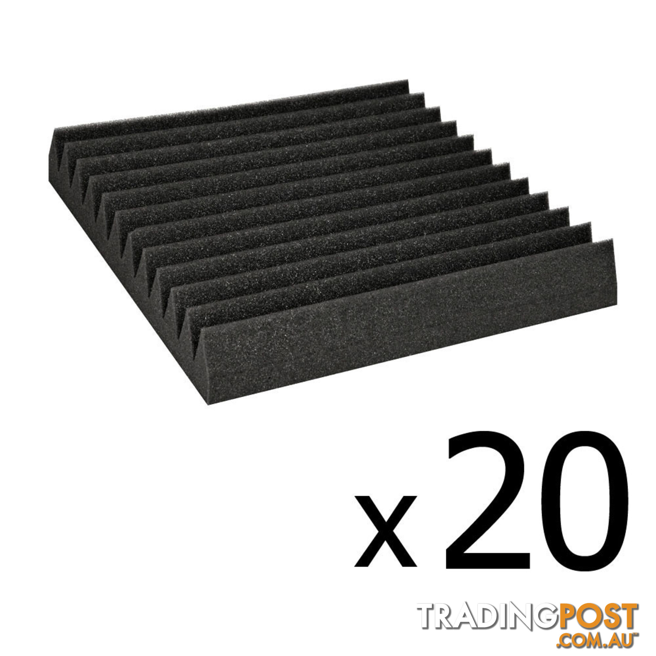 Set of 20 Studio Wedge Acoustic Foam Charcoal 30 x 30cm