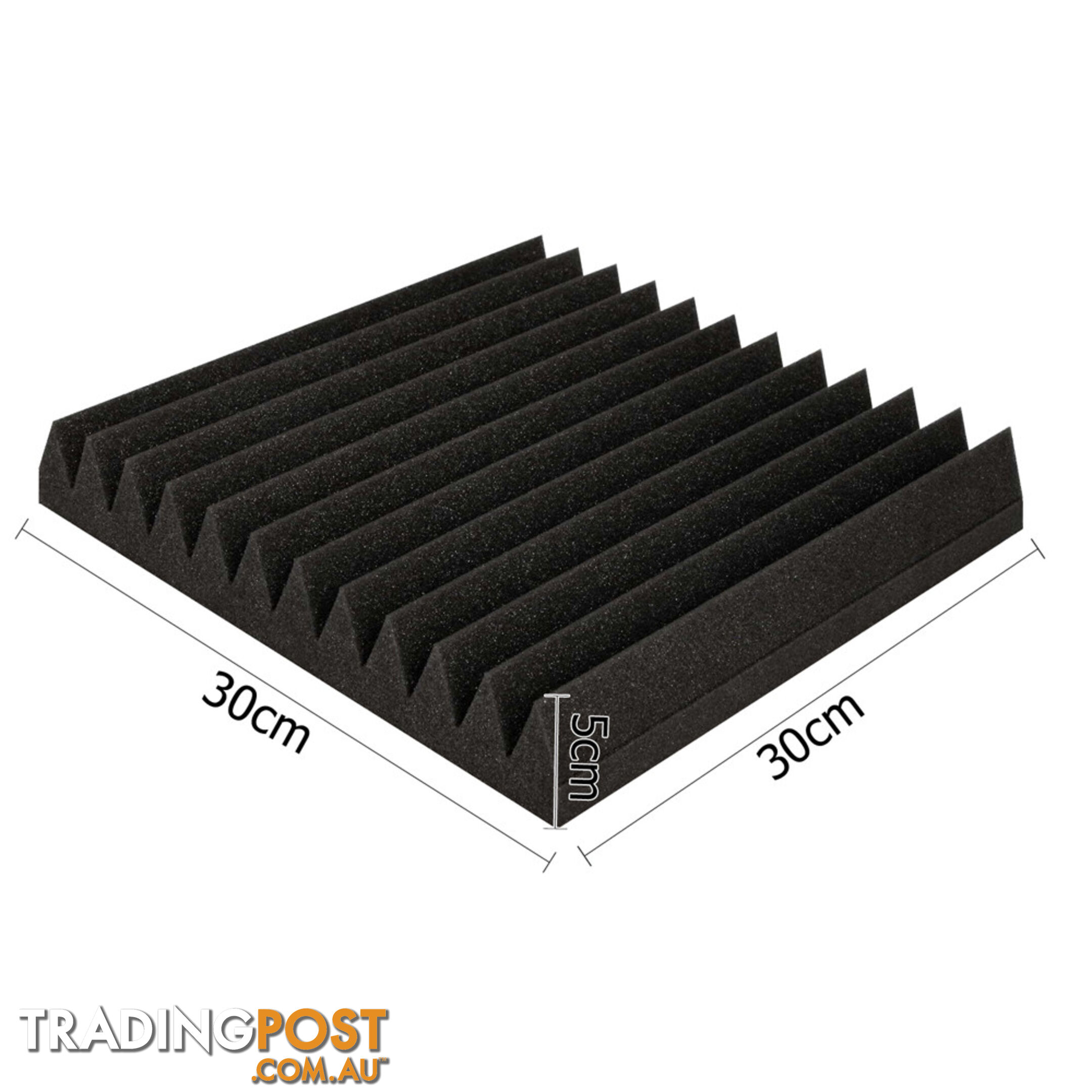 Set of 20 Studio Wedge Acoustic Foam Charcoal 30 x 30cm