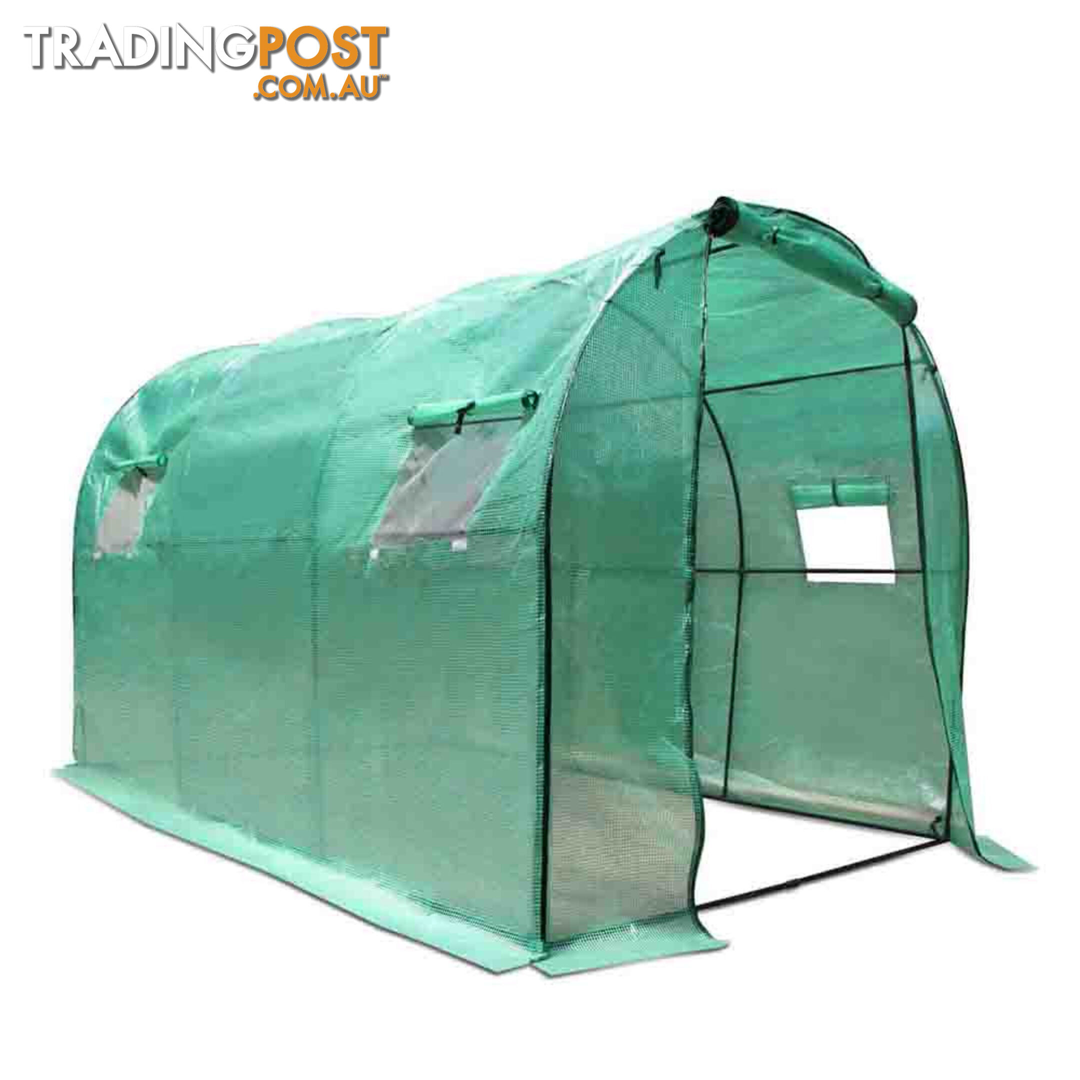 Greenhouse with Green PE Cover - 3M x 2M